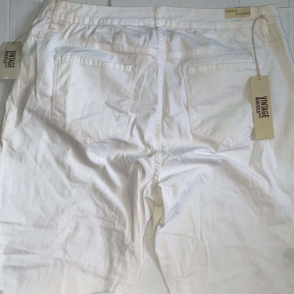 Vintage America Boho Skinny white jeans